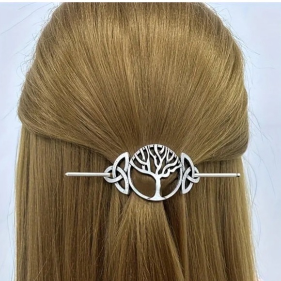NWT Celtic Knots & Tree of Life Antiqued Silver Tone Barrettes! $8 each or 2/$13 - Picture 3 of 7